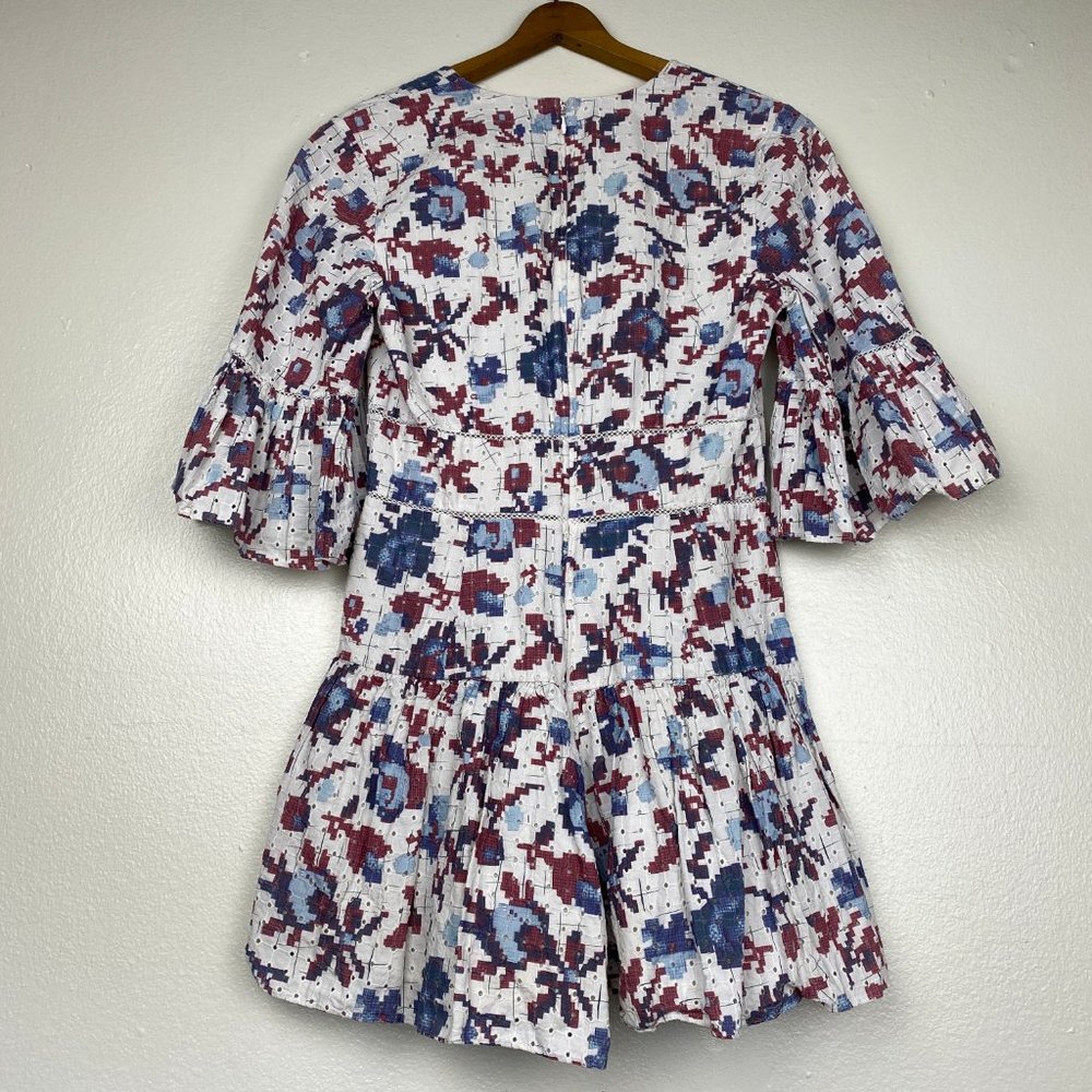 Thakoon Floral Pixel Eyelet Romper - Picture 6 of 6